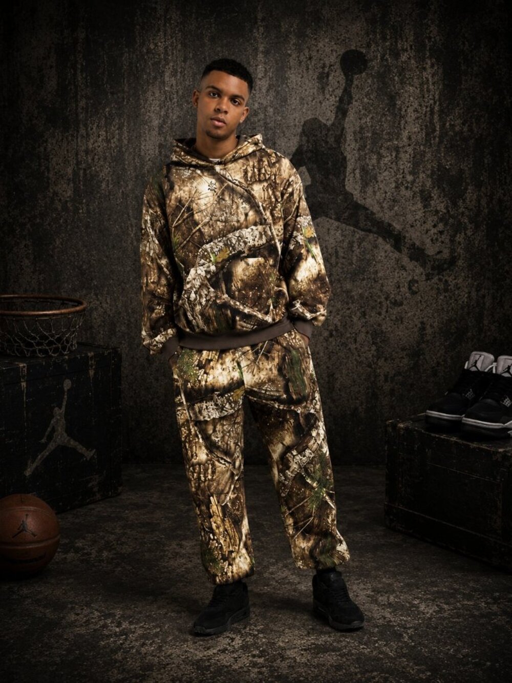 Jordan Nike Mens Tracksuit Joggers Pants Hoodie Realtree Track Suit Large NEW